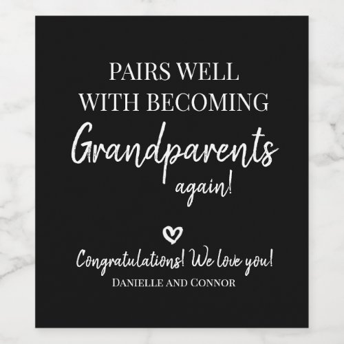 Pairs Well With Becoming Grandparents Again Label 