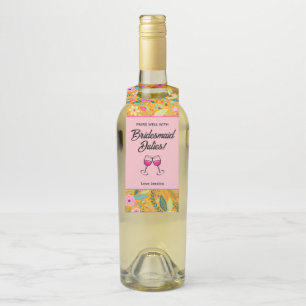 Pairs Well With Bridesmaid Duties Wine Bottle Hanger Tag