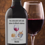 Pairs well with Latkes Hanukkah Funny Gift Wine Label<br><div class="desc">This design was created though digital art. It may be personalized in the area provided or customizing by choosing the click to customize further option and changing the name, initials or words. You may also change the text color and style or delete the text for an image only design. Contact...</div>