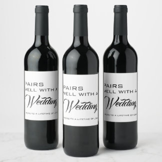 Pairs well with planning a wedding | Engagement Wine Label