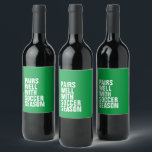 Pairs well with sports funny wine label<br><div class="desc">Want to know what this wine pairs well with? Soccer season. Or baseball season. Or back to school. Or family trips. Anything goes on this hilarious customizable wine label! The funny wording is up to you or you can leave it as-is to read "pairs well with soccer season." The green...</div>