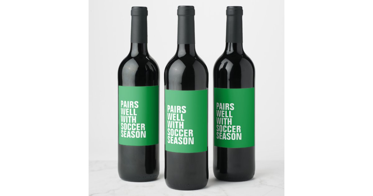 Pairs well with sports funny wine label | Zazzle