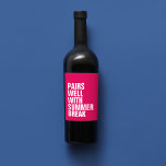Pairs well with summer funny pink wine label<br><div class="desc">Want to know what this wine pairs well with? Summer break. Or family trips. Anything goes on this hilarious customizable wine label! Great for a funny mom gift or even an end of the school year teacher or principal gift. The funny wording is up to you or you can leave...</div>