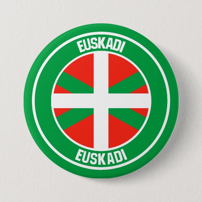 País Vasco Round Emblem Button (Front)