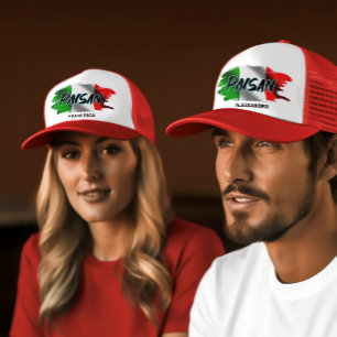 Paisan Brushstroke Italian Flag Personalized Trucker Hat
