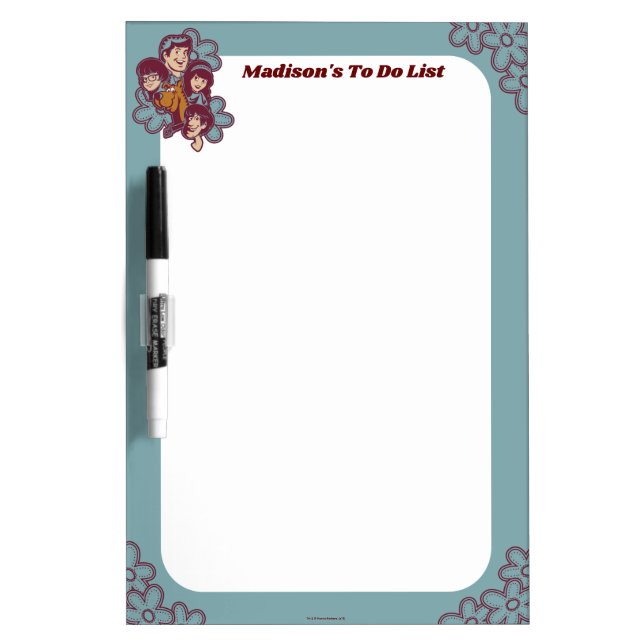 Paisely Flower Scooby-Doo and the Gang Dry Erase Board (Front)