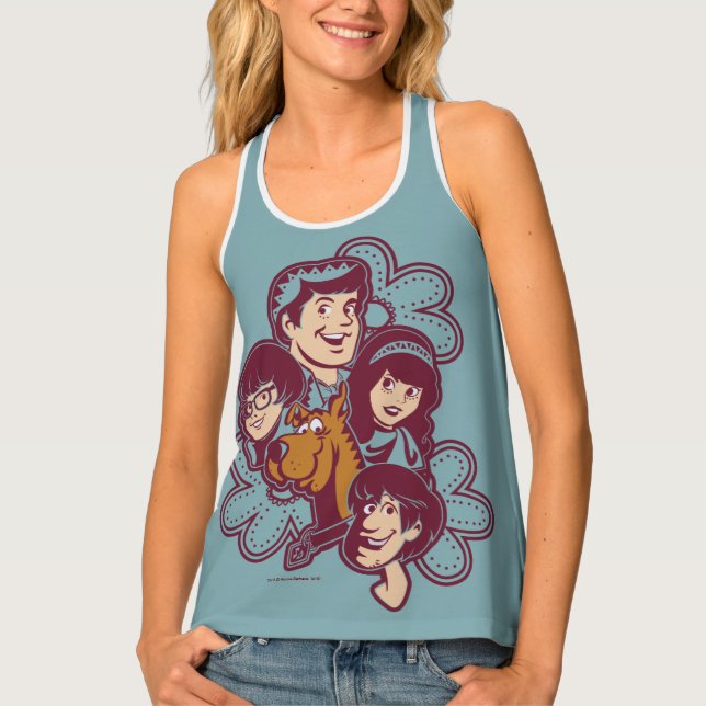 Paisely Flower Scooby-Doo and the Gang Tank Top (Front)