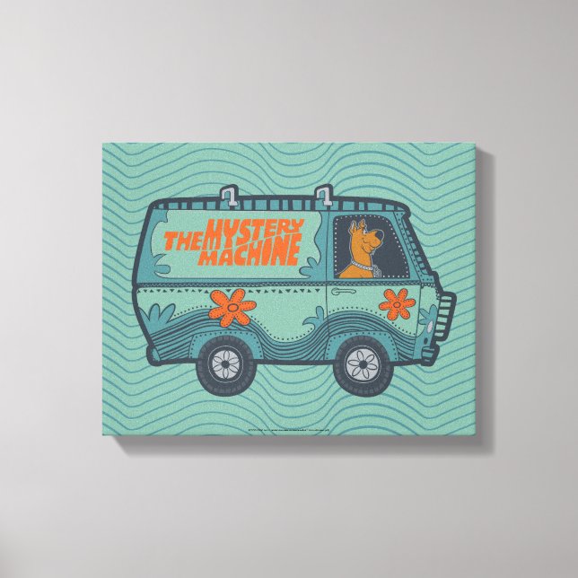 Paisely Scooby-Doo Driving Mystery Machine Canvas Print (Front)