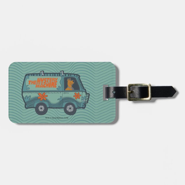 Paisely Scooby-Doo Driving Mystery Machine Luggage Tag (Front Horizontal)