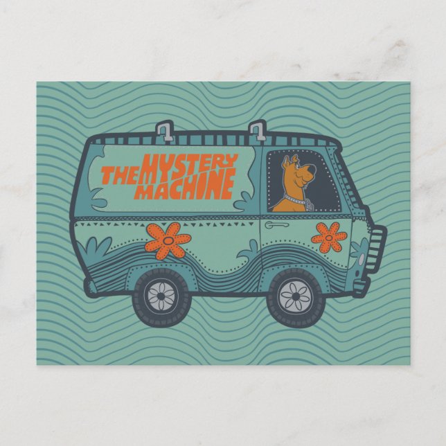 Paisely Scooby-Doo Driving Mystery Machine Postcard (Front)
