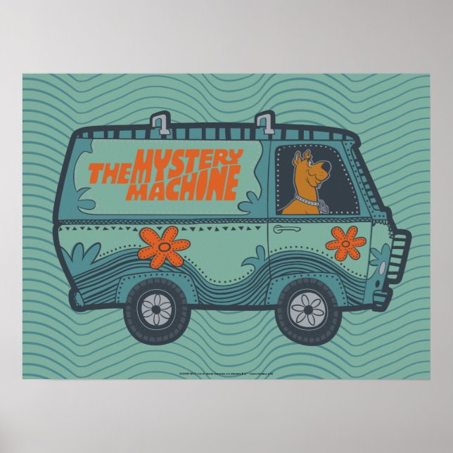 Paisely Scooby-Doo Driving Mystery Machine Poster (Front)