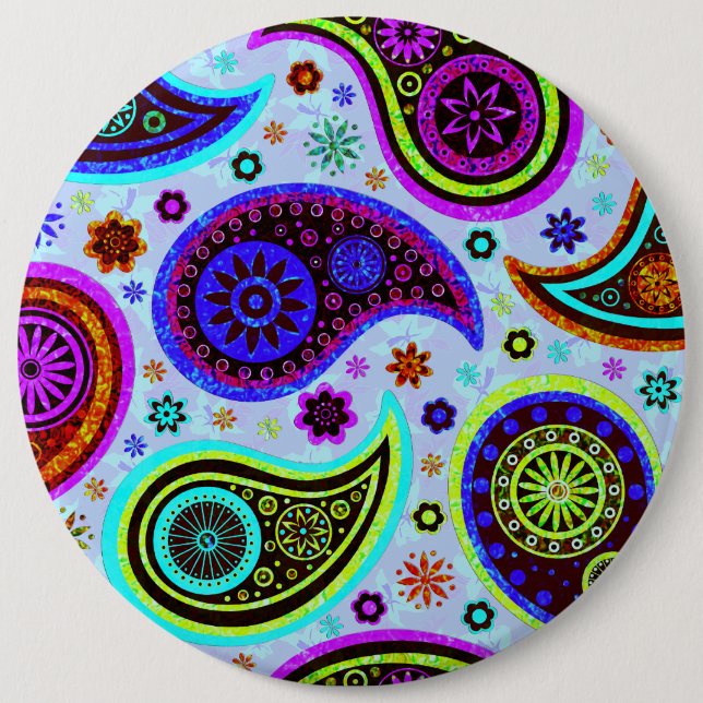 Paisley 2.0-Light Background Pinback Button (Front)
