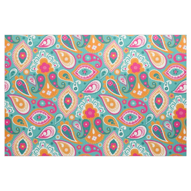 Paisley 70s 60s Boho Retro Fabric (Yard)