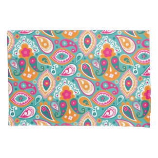 Paisley 70s 60s Boho Retro Pillow Case