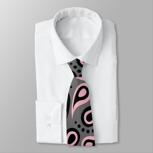 Paisley abstract pattern neck tie (Tied)