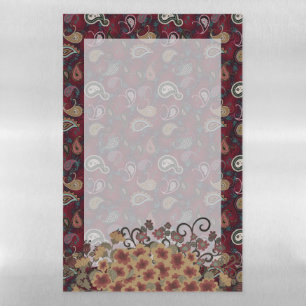 Paisley and Floral Swag Magnetic Dry Erase Sheet