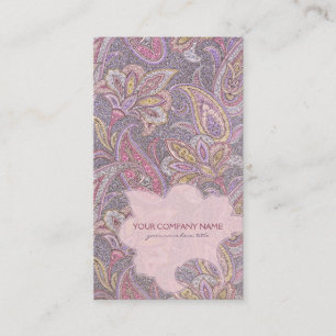 Paisley and flower pattern business card
