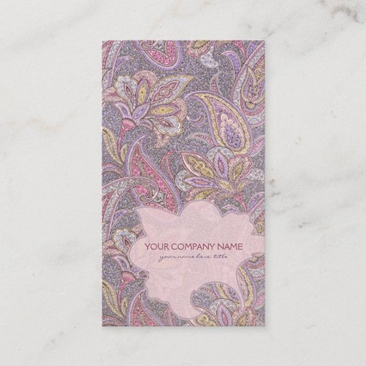 Customizable Paisley and flower pattern business card template