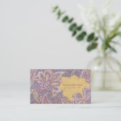 Paisley and flower pattern business card (Standing Front)
