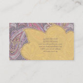 Paisley and flower pattern business card (Back)