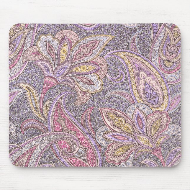 Paisley and flower pattern mouse pad (Front)