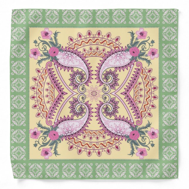 Paisley and Flowers Bandana (Front)