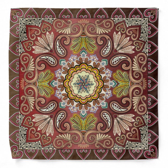 Paisley and Hearts Bandana (Front)