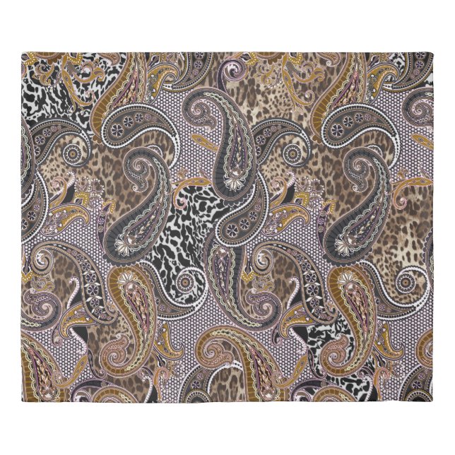 Paisley Animal Skin Fashion Print Duvet Cover (Front)