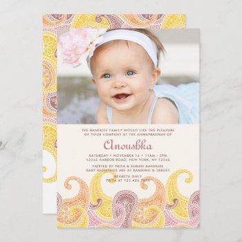 Paisley Annaprashan (first Rice) Invitation by mistyqe at Zazzle