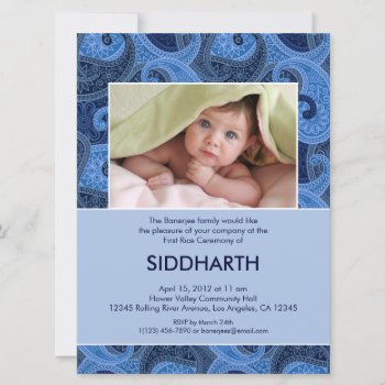 Paisley Annaprashan (first Rice) Invitation by mistyqe at Zazzle
