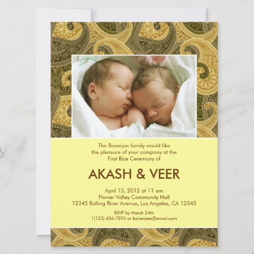 Paisley Annaprashan (First Rice) Invitation