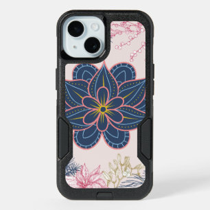 Paisley Art, Blue and Purple Graphic Artwork iPhone 15 Case