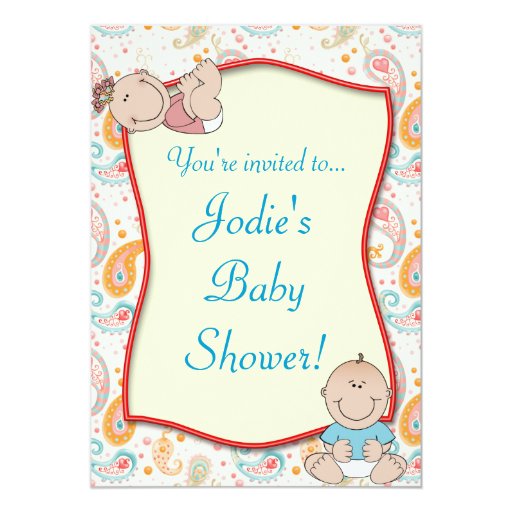 Paisley Baby Shower Invitations 1