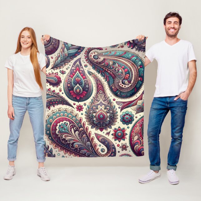 Paisley Background Pattern  Fleece Blanket (In Situ)