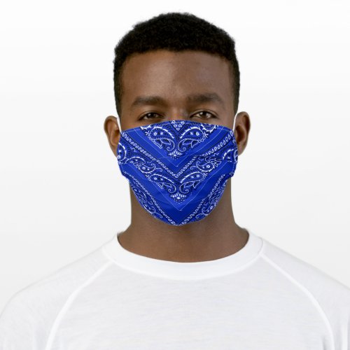 Paisley Bandana Blue Hanky Adult Cloth Face Mask