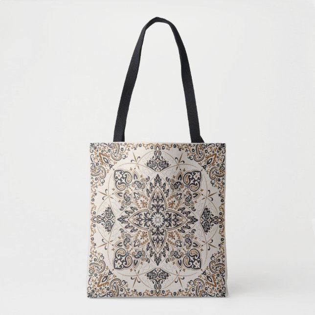 Paisley Bandana Print Silk Design Tote Bag (Front)