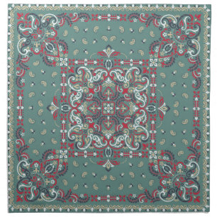 Paisley Bandana Print: Silk Neck Scarf Cloth Napkin