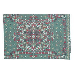 Paisley Bandana Print: Silk Neck Scarf Pillow Case