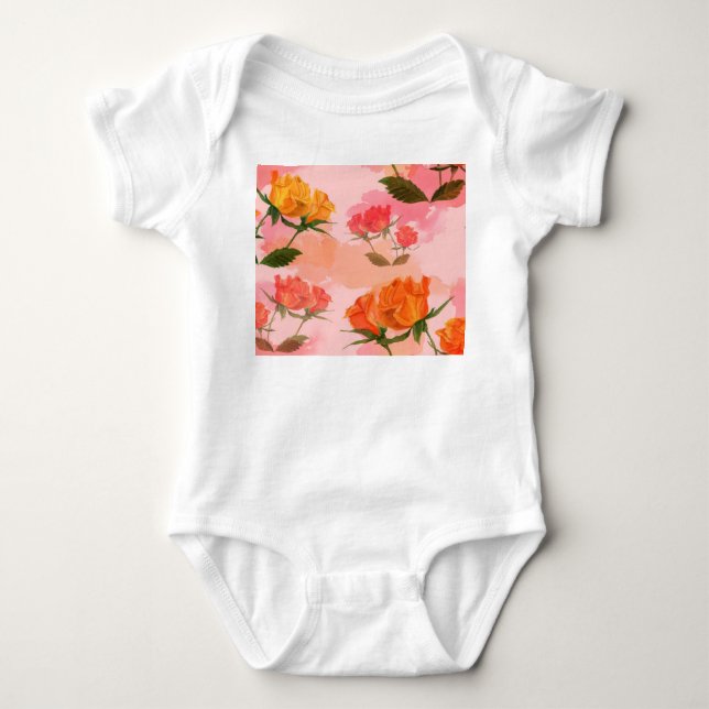 Paisley bandana print, silk scarf design. baby bodysuit (Front)