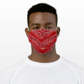 Paisley Bandana Red Hanky Adult Cloth Face Mask (Worn)