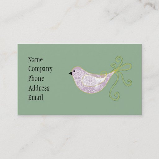 Customizable paisley bird biz card business card templates