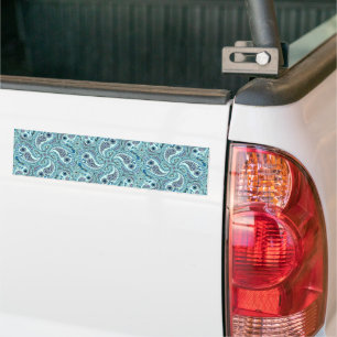 Paisley birds in baby blue bumper sticker