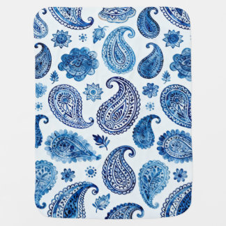 Paisley Blue Baby Blanket – Custom Soft Gift