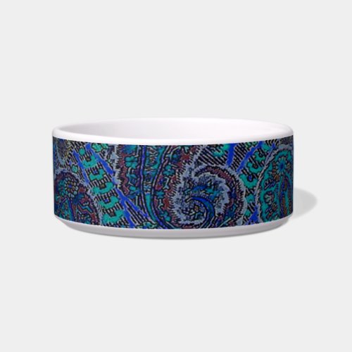 Paisley Blue Indian Boho Art Pattern Bowl