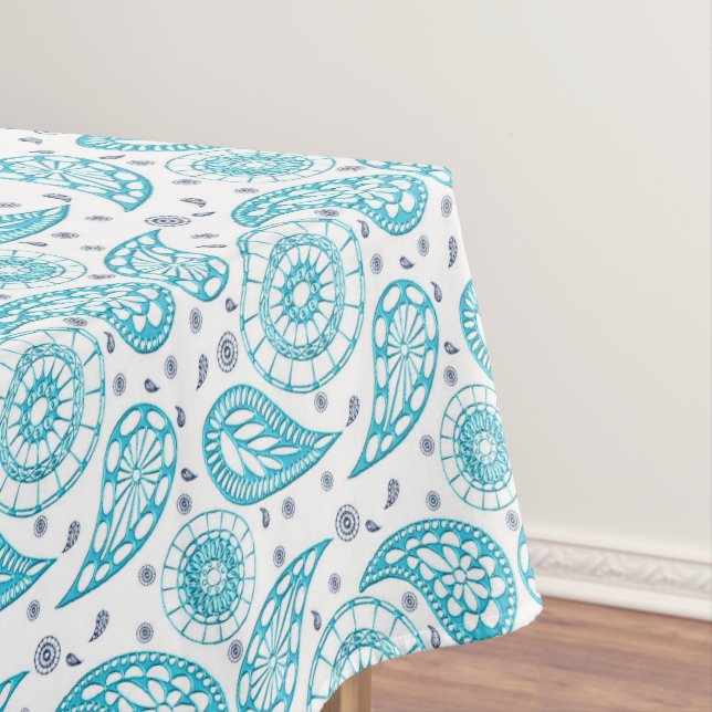Paisley blue seamless pattern. tablecloth (In Situ)
