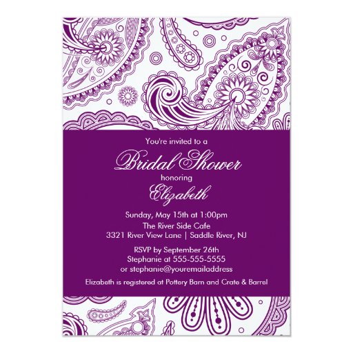 Purple And White Invitations 2