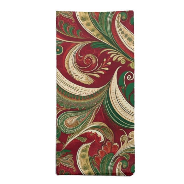 Paisley Burgundy Cloth Napkin (Folded)