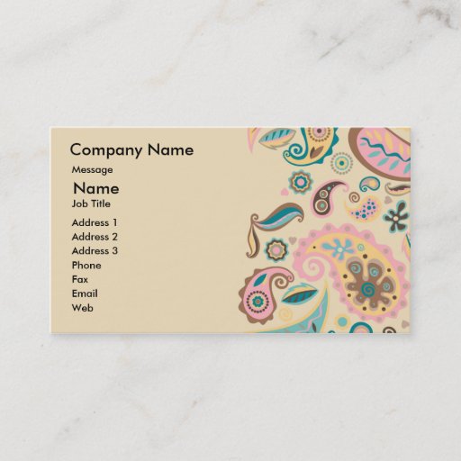 Customizable Paisley Business Card