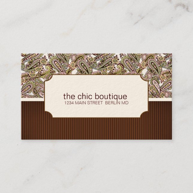 Paisley Business Cards (Front)