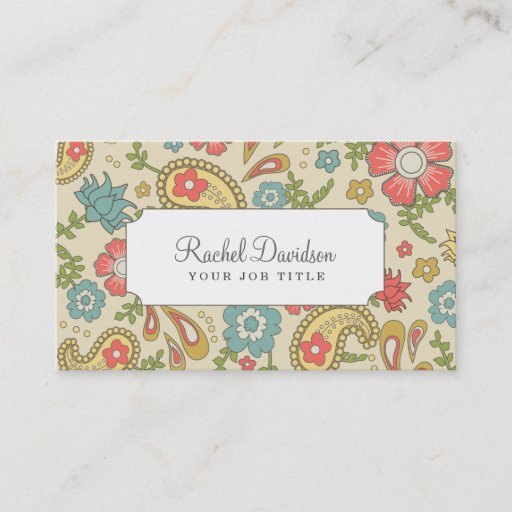 Customizable Paisley Business Cards